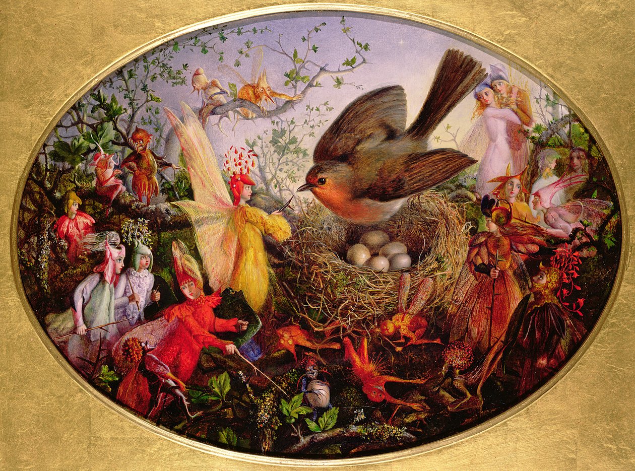 Horoz Robin Yuvasını Savunuyor by John Anster Fitzgerald
