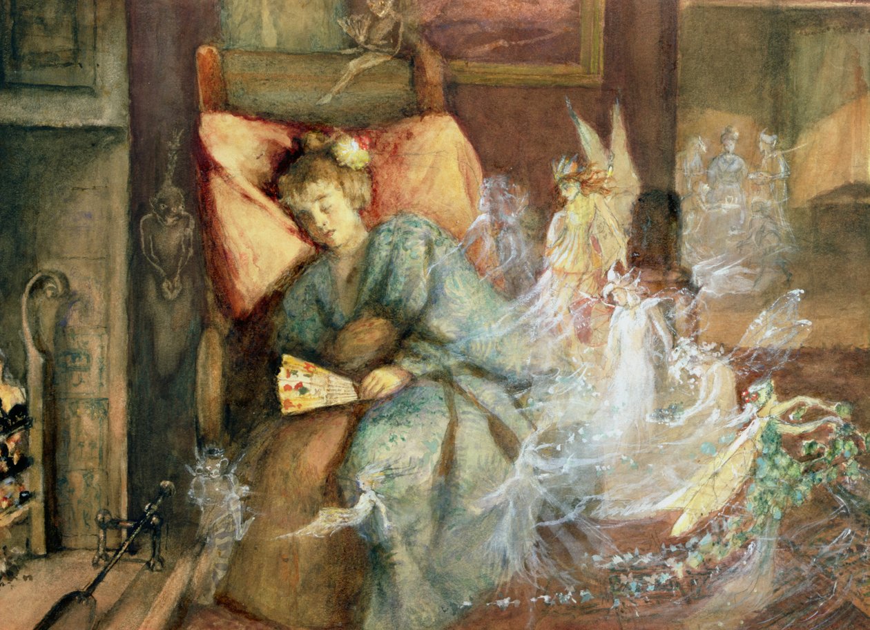 Rüya (kağıt üzerinde suluboya ve gövde rengi) by John Anster Fitzgerald