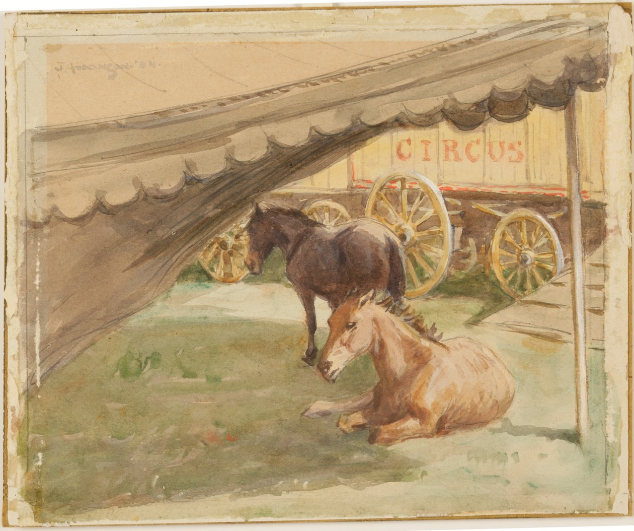 Dinlenen İki At, 1884 by John Atkinson