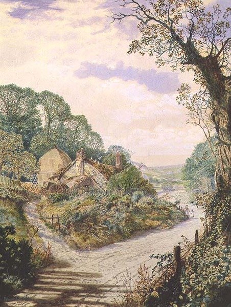 Bir Yaz Öğlen, eski çiftlik, Wharfedale by John Atkinson Grimshaw
