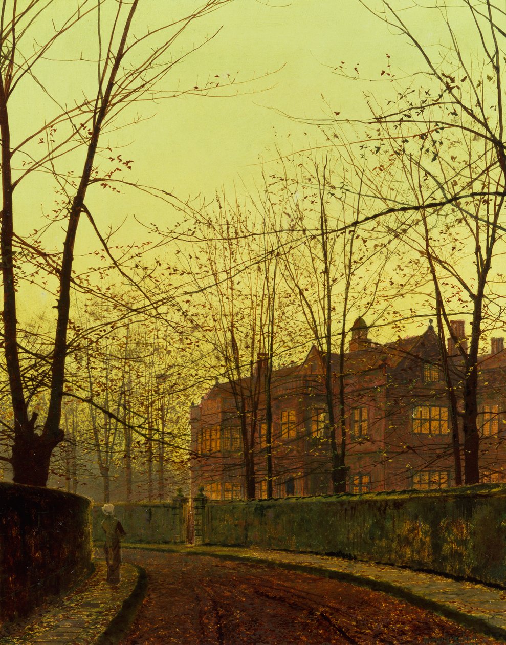 Altın Sonbahar (tuval üzerine yağlı boya) by John Atkinson Grimshaw