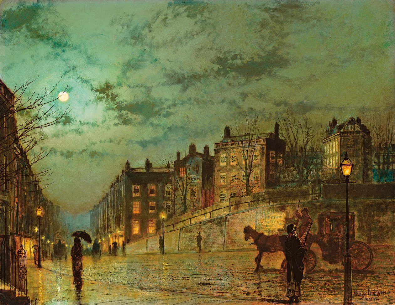 Hampstead Tepesi, Heath Caddesine Bakmak, 1881 by John Atkinson Grimshaw