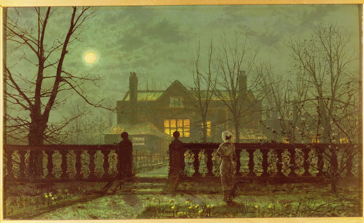 Ay Işığında Bahçedeki Kadın, 1892 by John Atkinson Grimshaw