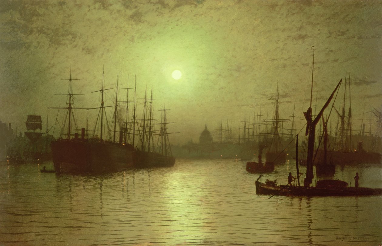 Thames Nehrinde Akşam karanlığı by John Atkinson Grimshaw