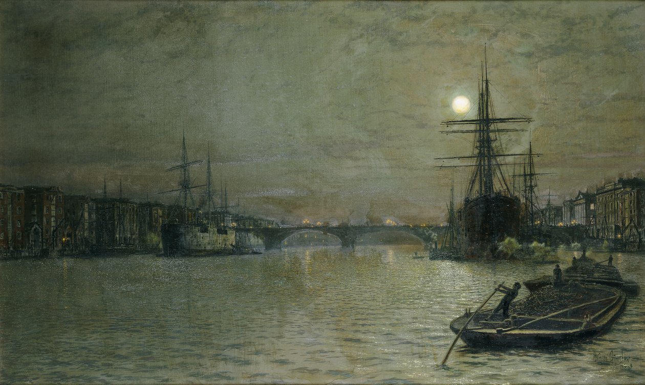 Havuz ve Londra Köprüsü Geceleri, 1884 by John Atkinson Grimshaw