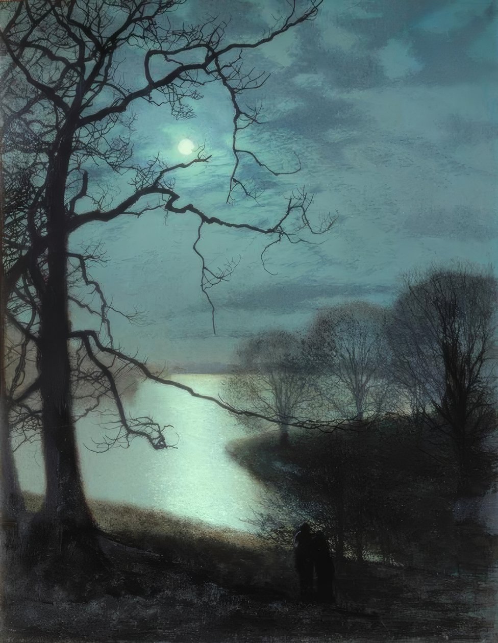 Mehtaplı bir göl izlemek by John Atkinson Grimshaw