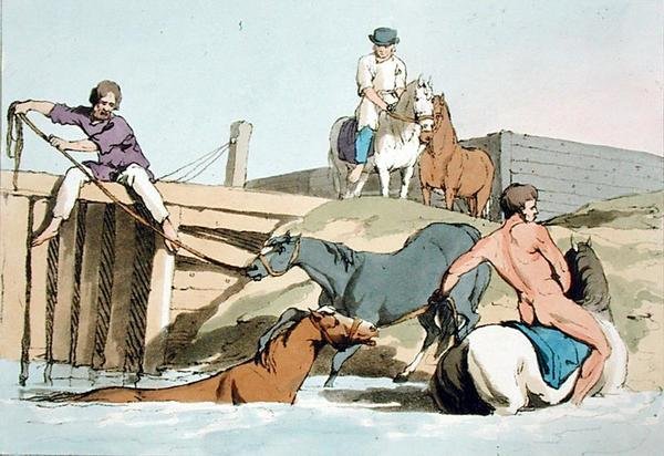Sanatçı tarafından kazınmış Yıkanan Atlar, 1803