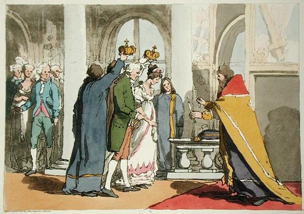 Sanatçı tarafından kazınmış evlilik, 1804