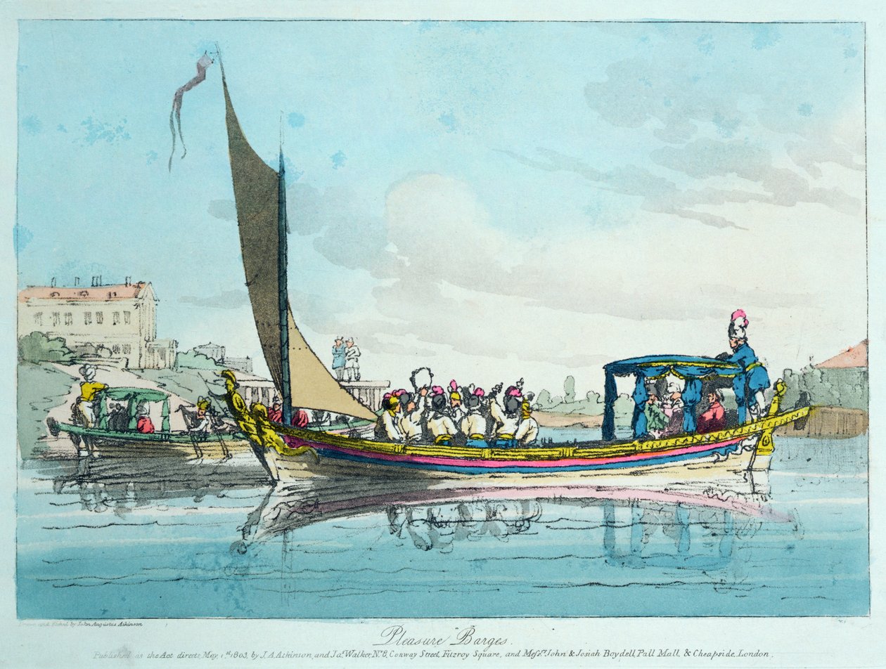 Pleasure Barges, 1803  by John Augustus Atkinson