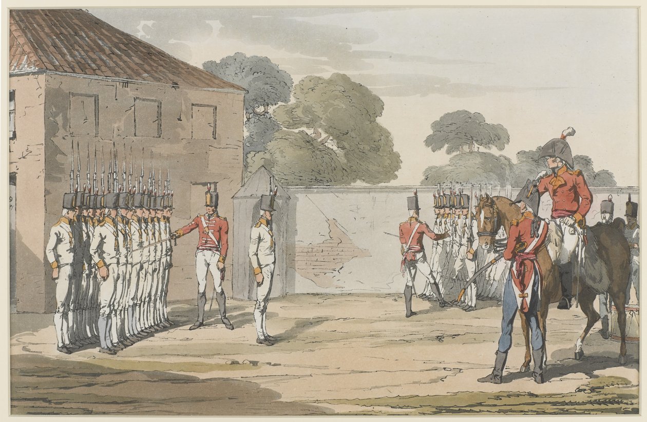 Askerler Sondajı, 1807 (yumuşak zemin aşındırma ile renkli aquatint) by John Augustus Atkinson