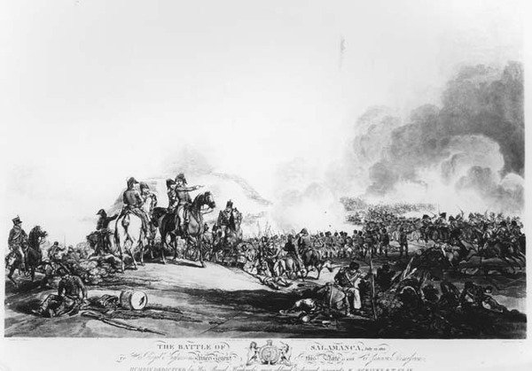 Salamanca Savaşı, 22 Temmuz 1812, G. Lewis tarafından kazınmış, 1813 by John Augustus after Atkinson