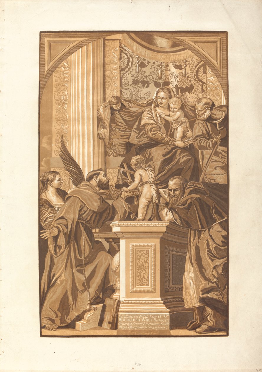Kutsal Aile ve Dört Aziz by John Baptist Jackson