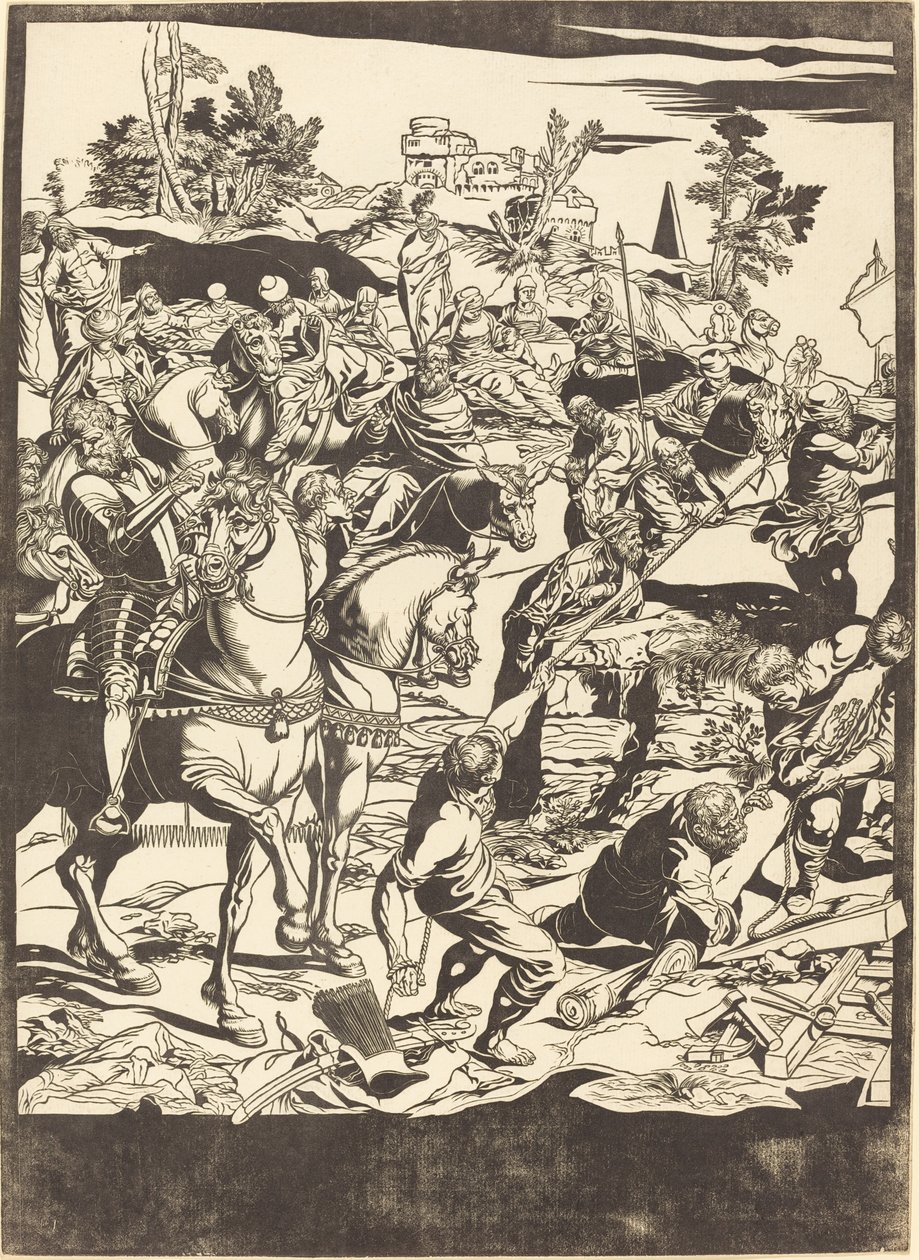 Çarmıha Gerilme [sol plaka] by John Baptist Jackson after Jacopo Tintoretto