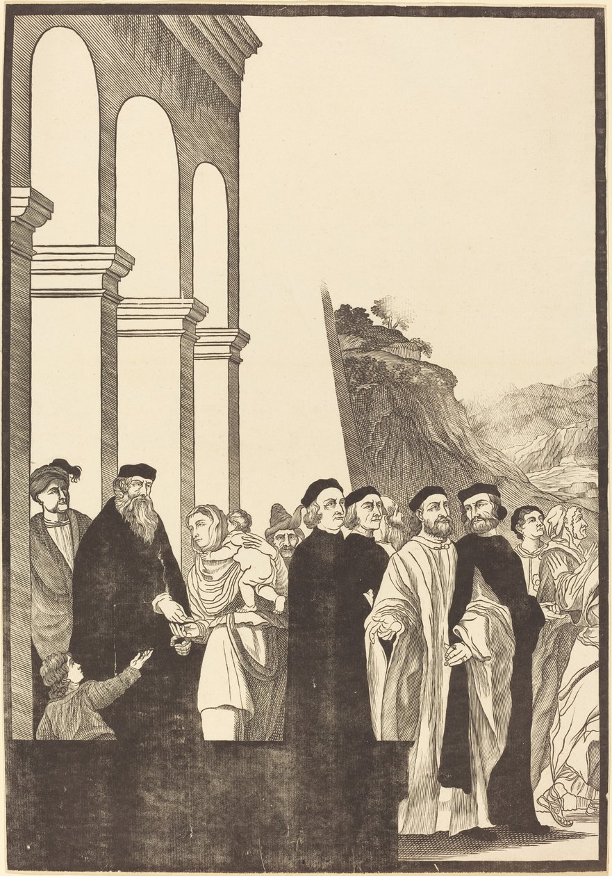 Meryem Ana'nın Tapınakta Sunumu [sol plaka] by John Baptist Jackson after Titian