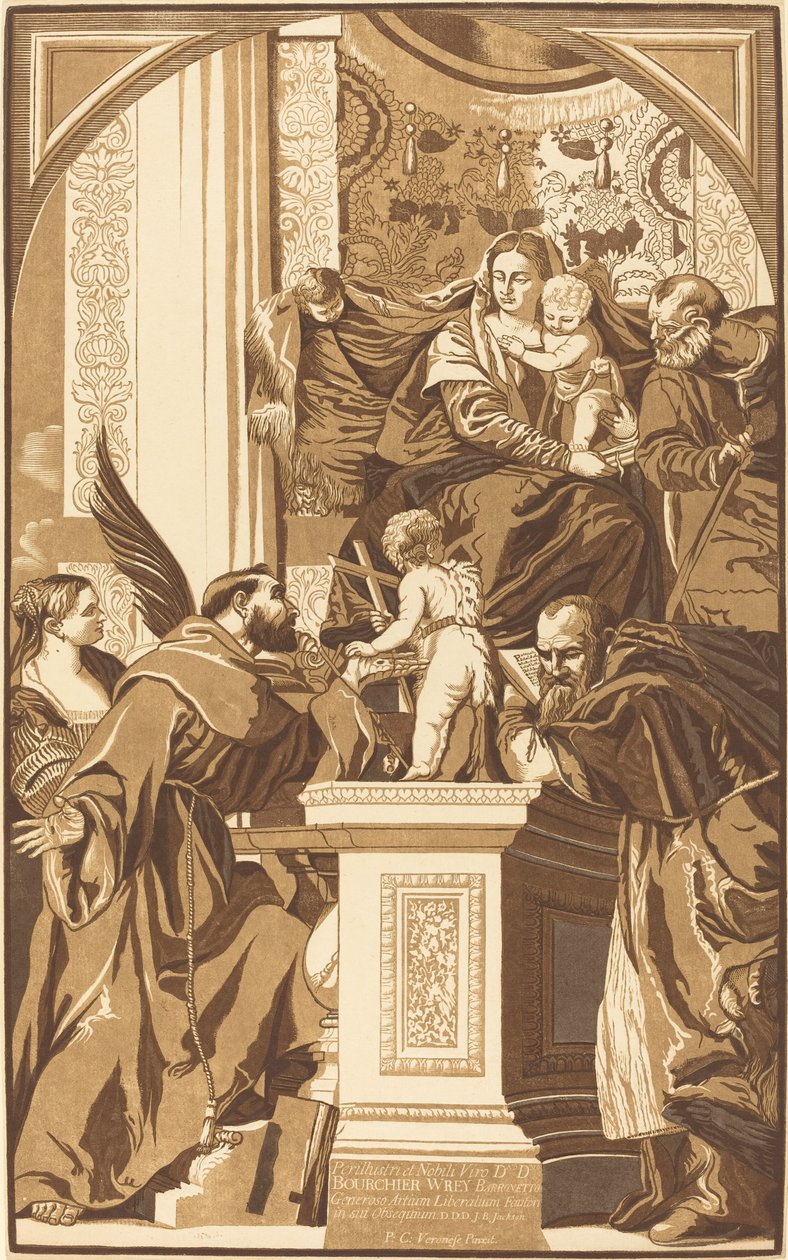 Kutsal Aile ve Dört Aziz by John Baptist Jackson after Veronese