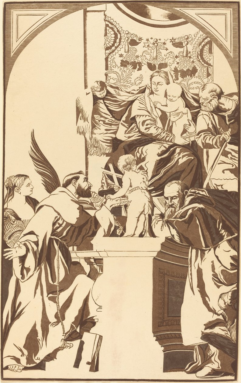 Kutsal Aile ve Dört Aziz by John Baptist Jackson after Veronese