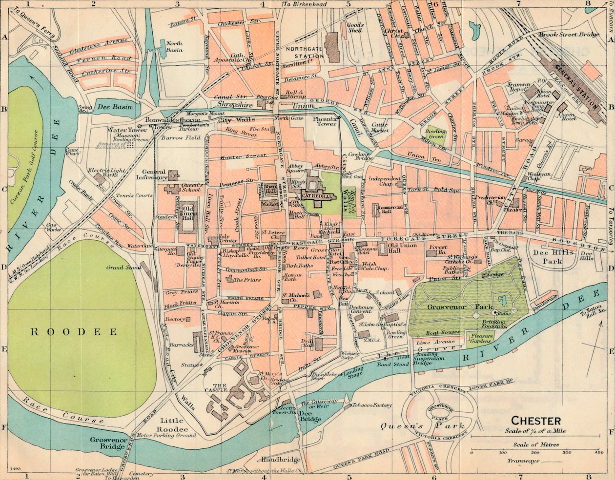Chester, c20th Century by John Bartholomew