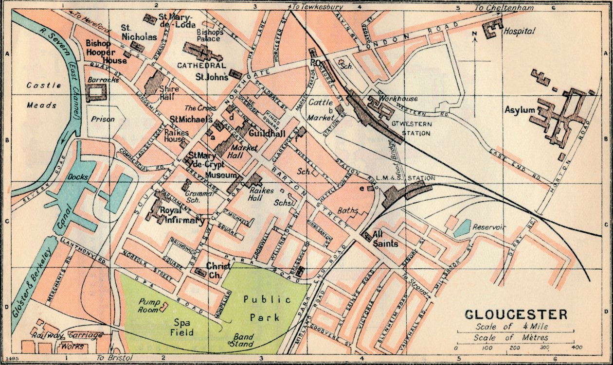 Gloucester, c20th Century by John Bartholomew