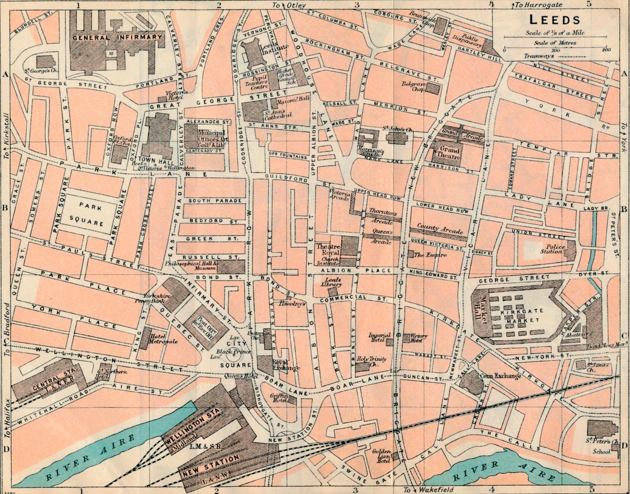 Leeds, c20th Century by John Bartholomew