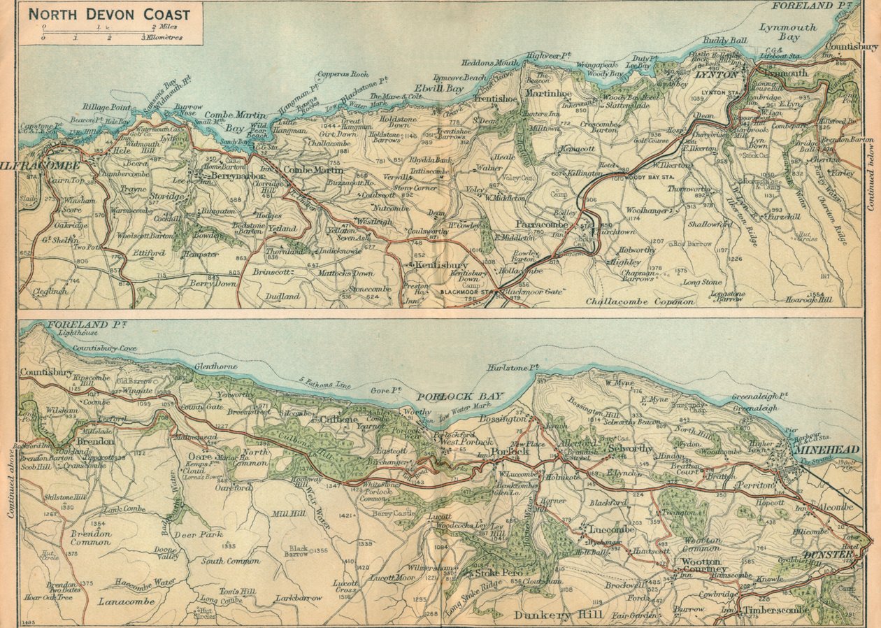 Kuzey Devon Sahili, c20th Century by John Bartholomew