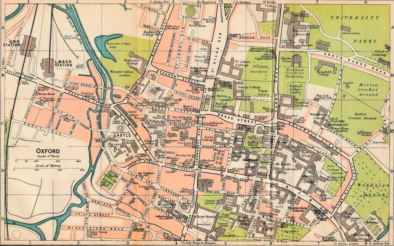 Oxford, c20th Century by John Bartholomew