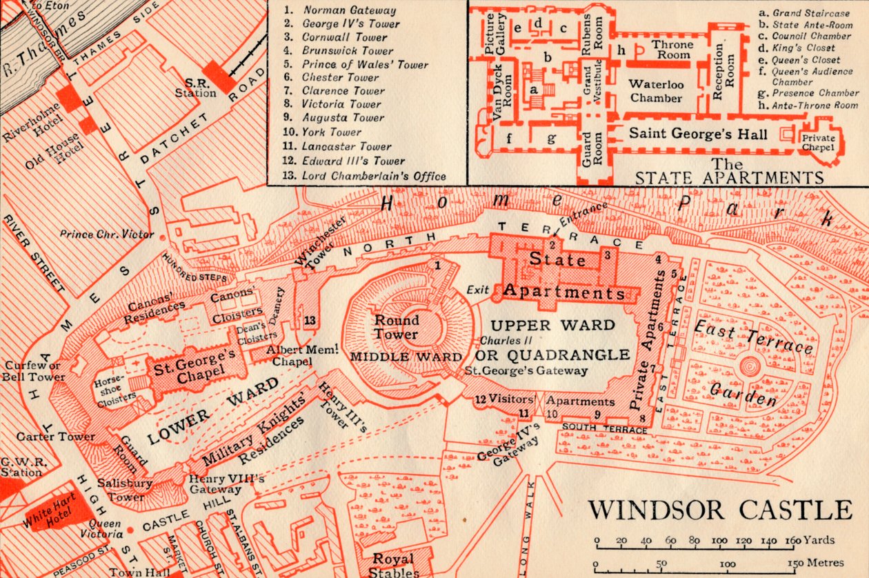 Windsor Kalesi, c20th Century by John Bartholomew