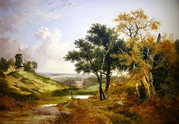 Yel Değirmeni ile Manzara (tuval üzerine yağlı boya) by John Berney Ladbrooke