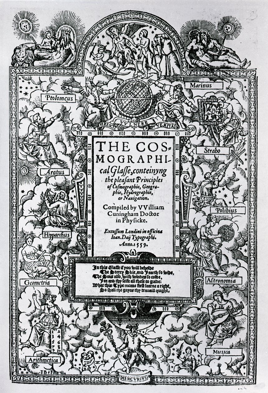 Kozmografik Camın Başlık Sayfası, 1559 by John Bettes