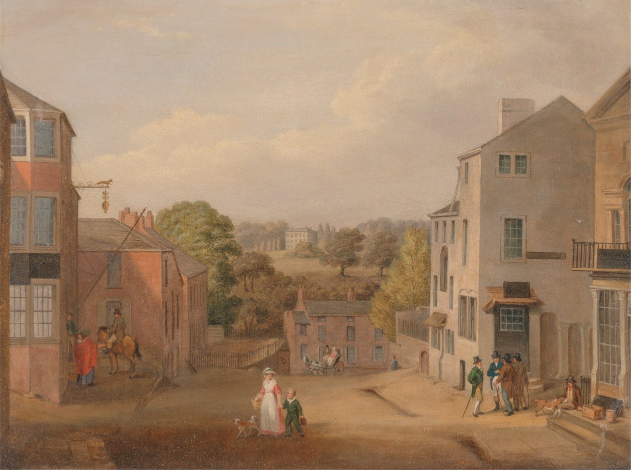 Lancashire, Chorley'de Chorley Hall manzaralı Sokak Manzarası by John Bird of Liverpool