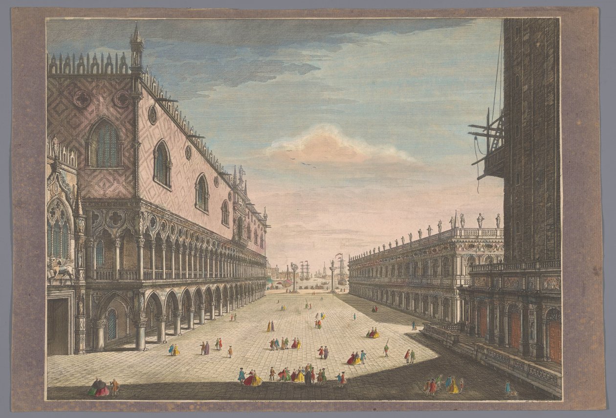 Venedik'teki San Marco Meydanı'nın görünümü Venedik'teki küçük San Marco Meydanı'nın denize bir görünümü (nesne üzerindeki başlık) by John Bowles