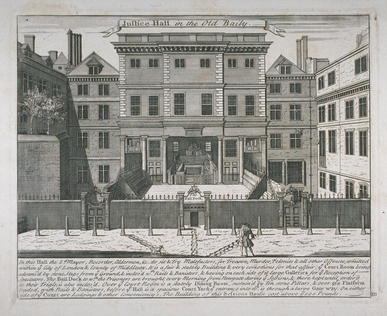 Adalet Salonunun Görünümü, Old Bailey, c.1740 by John Bowles