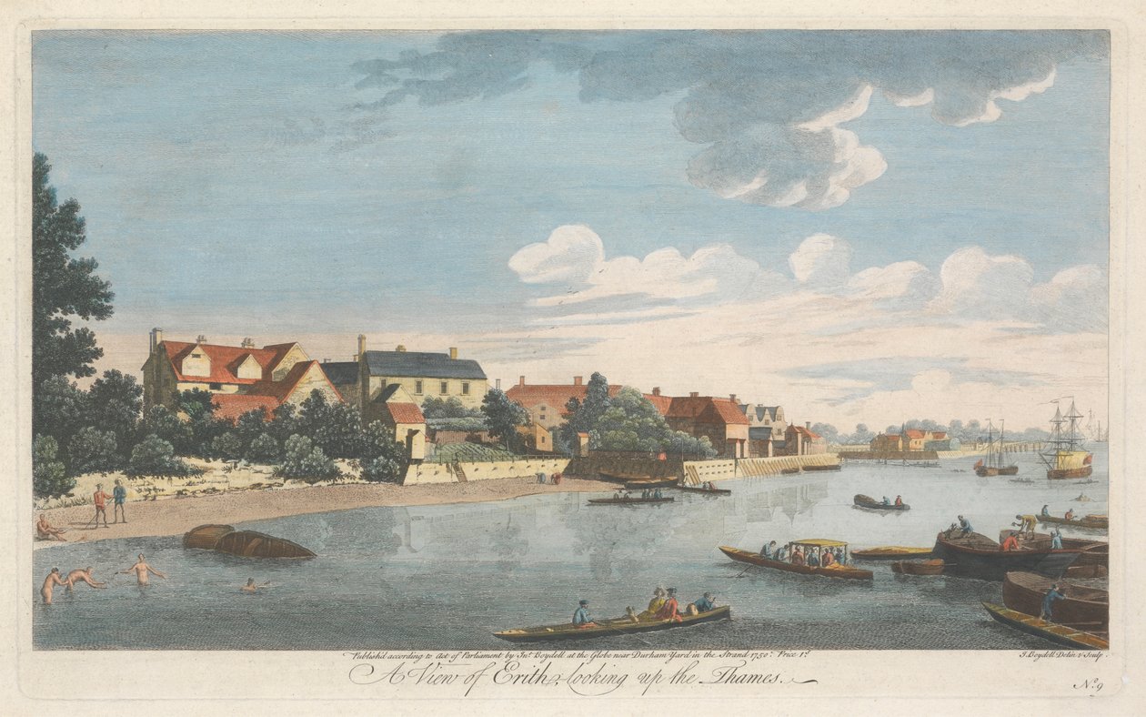 Erith'ten Bir Görünüm, Thames'e Bakmak by John Boydell
