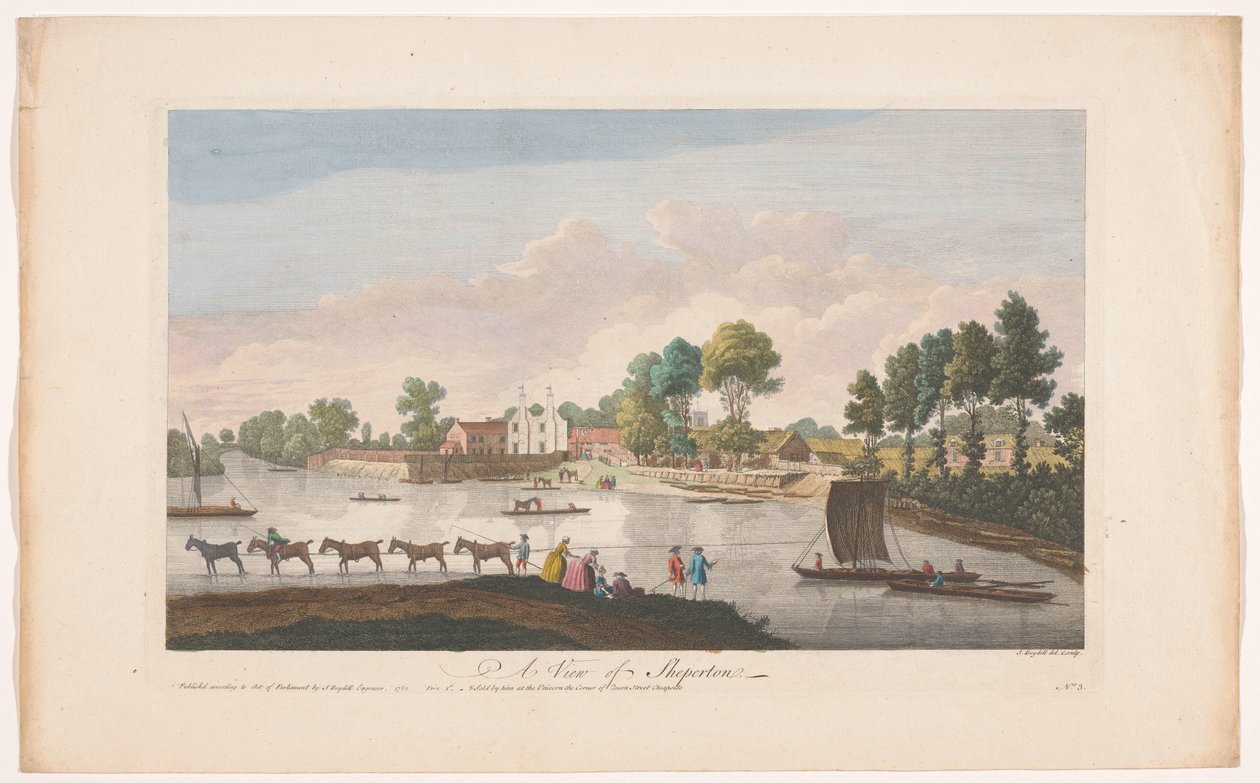 Shepperton köyünün görünümü Sheperton'ın bir görünümü (nesne üzerindeki başlık) by John Boydell