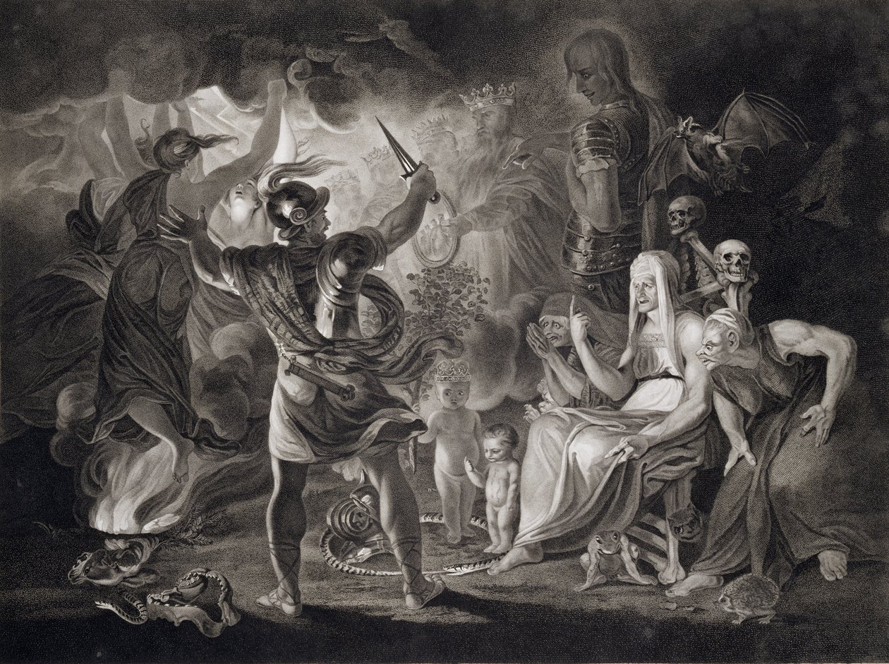 Macbeth, IV. Perdedeki Üç Cadı ve Hekate, William Shakespeare (1564-1616) tarafından 