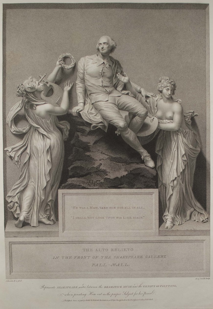 Edebiyat İlham Perisi ve Resim Dehası ile Shakespeare, 1803 by John Boydell