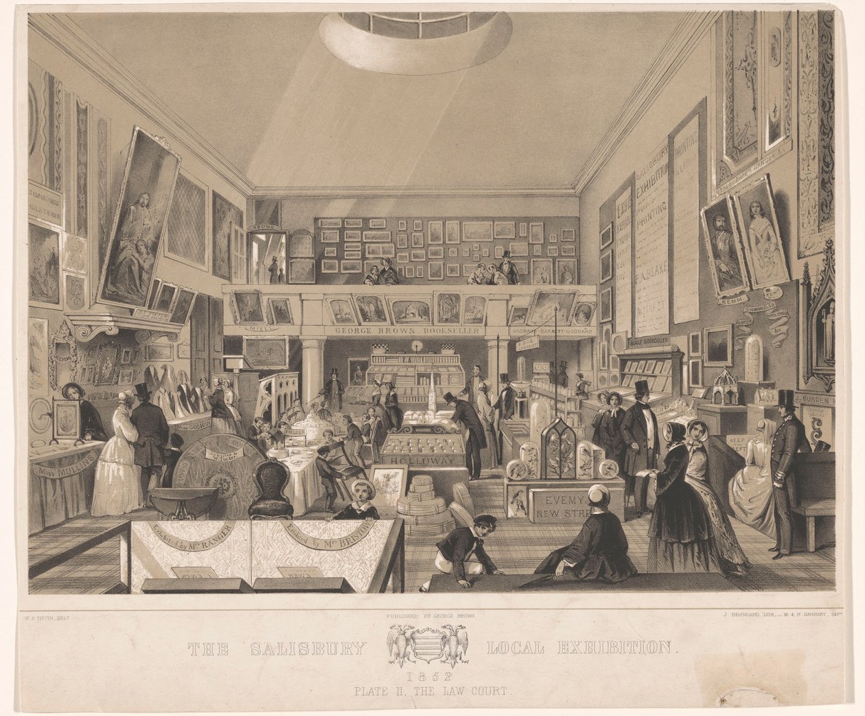 Interieur van de Law Court tijdens de Salisbury Yerel Sergisi, 1852 Salisbury Yerel Sergisi 1852. Plaka II, Hukuk Mahkemesi (nesne üzerindeki başlık) by John Brandard