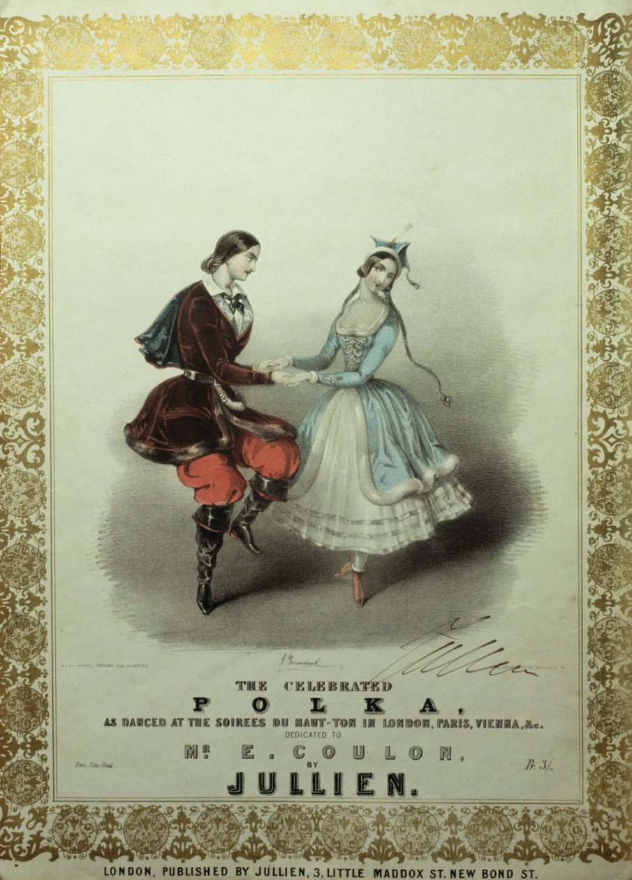 The Celebrated Polka, şarkı sayfası, 1840 (renkli taş) by John Brandard