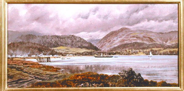 Brodick İskelesi, 20 Ağustos 1886 (tuval üzerine yağlı boya) by John Brett
