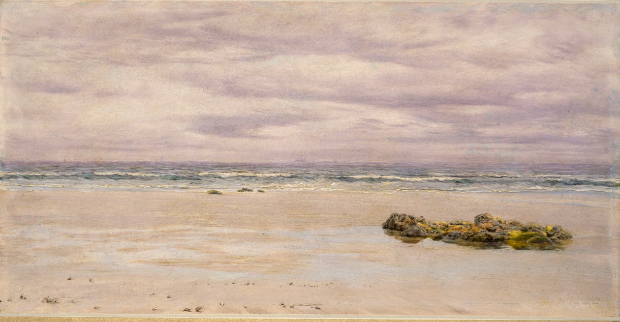 Kennack Sands, Cornwall, Alçak Gelgitte, 1877 by John Brett