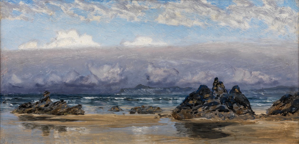 Newquay, Cornwall (Tuval üzerine yağlı boya) by John Brett