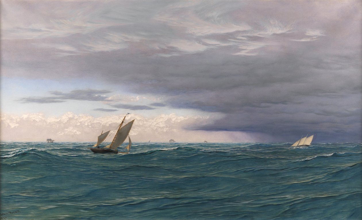 Denizde Yatlar, Akdeniz, 1871 by John Brett