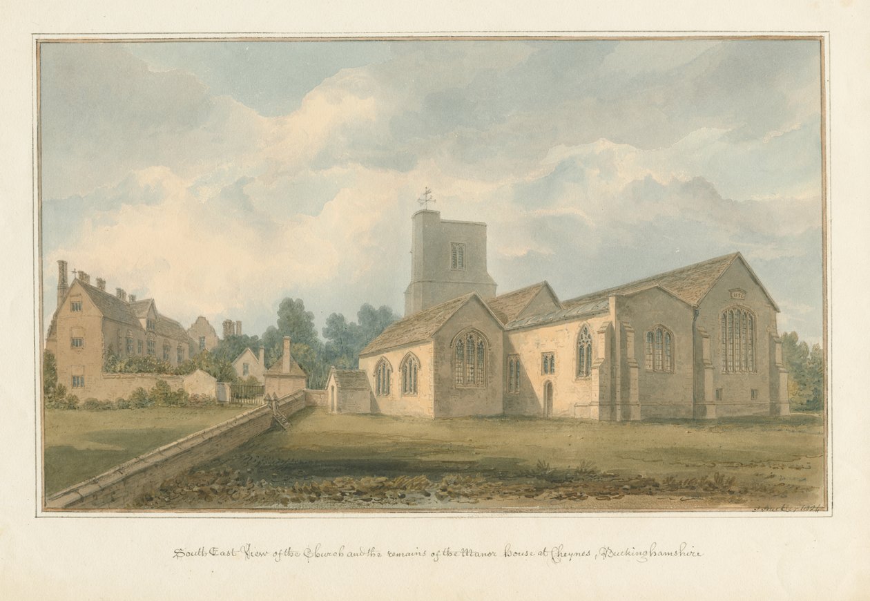 Buckinghamshire - Chenies Kilisesi ve Malikanenin Kalıntıları, 1824 by John Buckler
