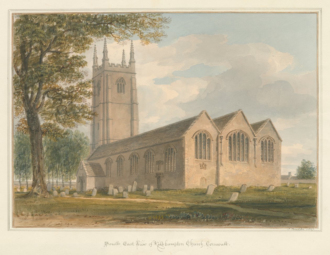 Cornwall - Kilkhampton Kilisesi, 1827 by John Buckler