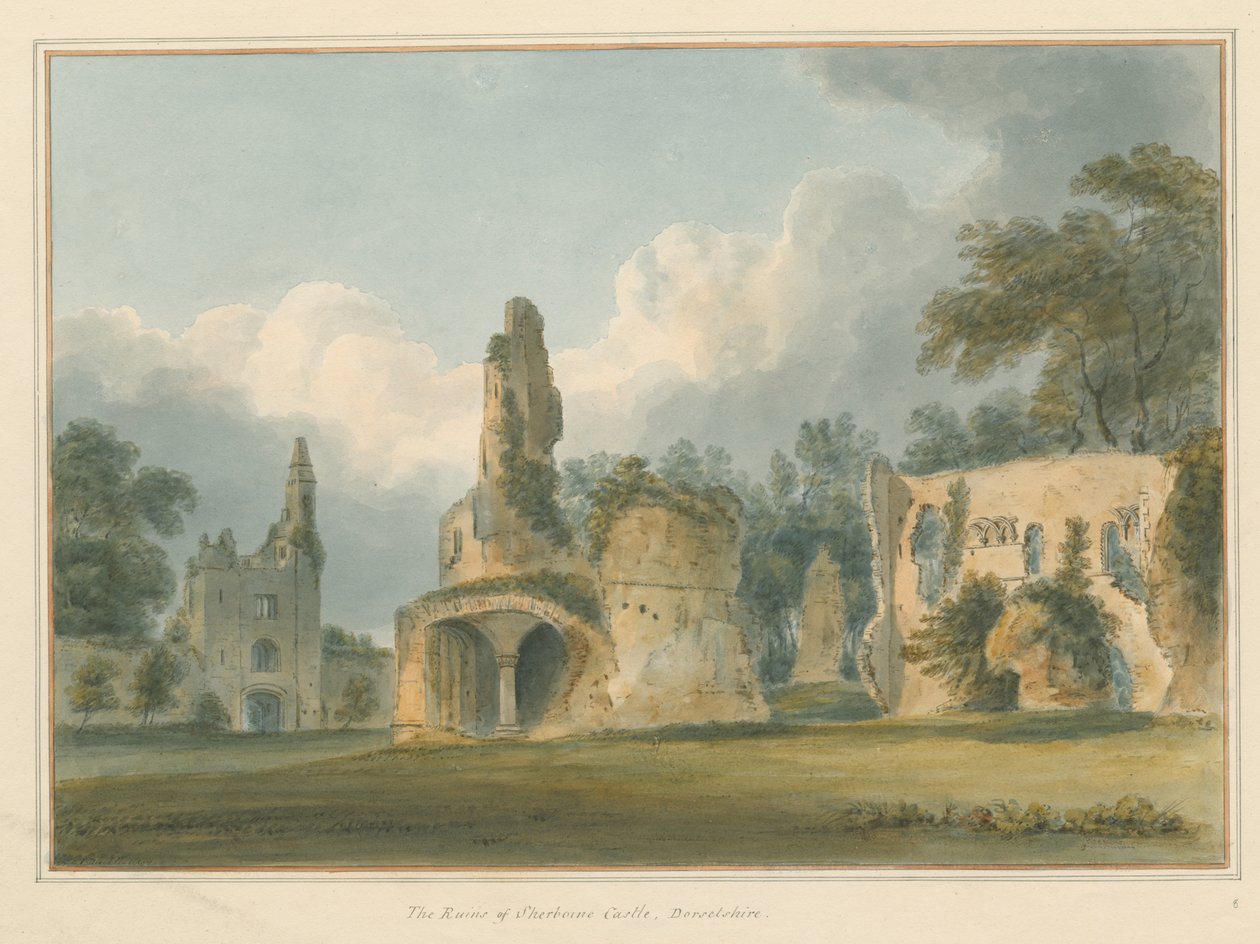 Dorset - Sherborne - Kale Harabeleri, 1802 by John Buckler