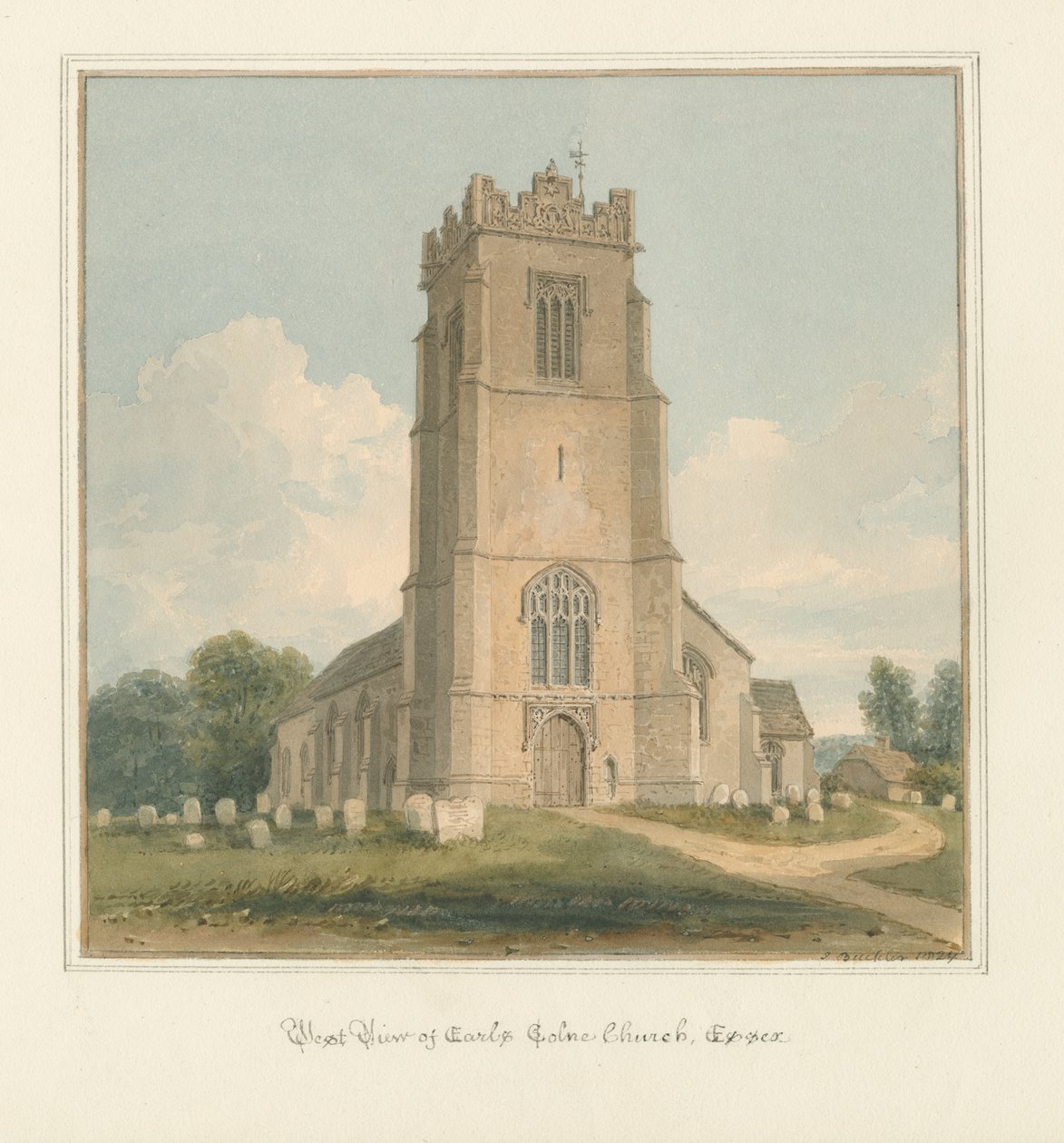 Essex - Earls Colne Kilisesi, 1824 by John Buckler