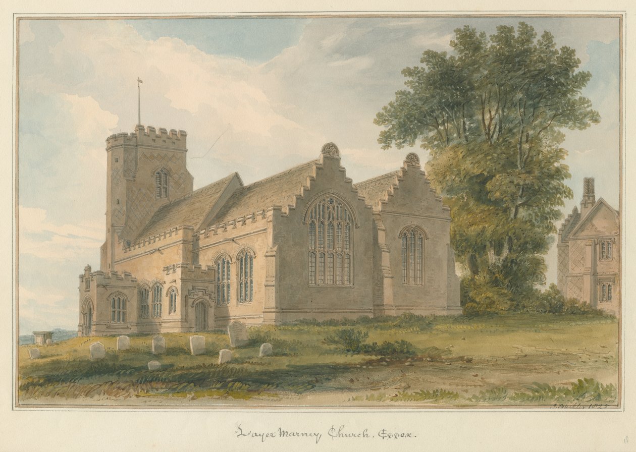 Essex - Layer Marney Kilisesi, 1825 by John Buckler