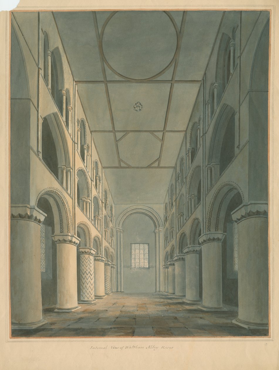 Essex - Waltham Manastırı - İç Mekan, 1802 by John Buckler