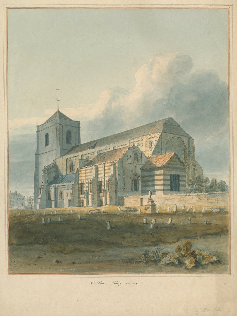 Essex - Waltham Manastırı, 1802 by John Buckler