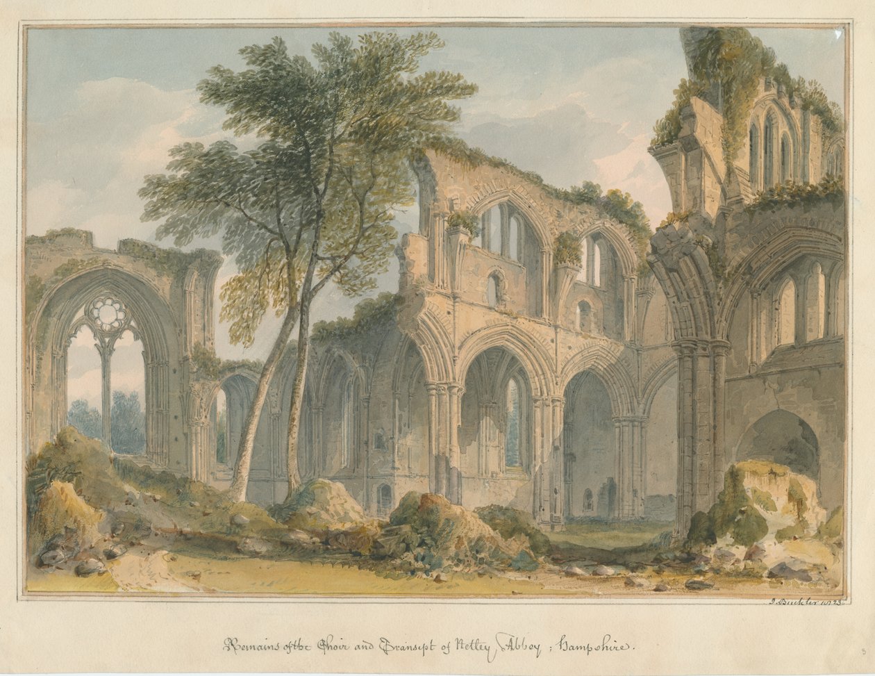 Hampshire - Netley Manastırı - Kalıntılar, 1823 by John Buckler