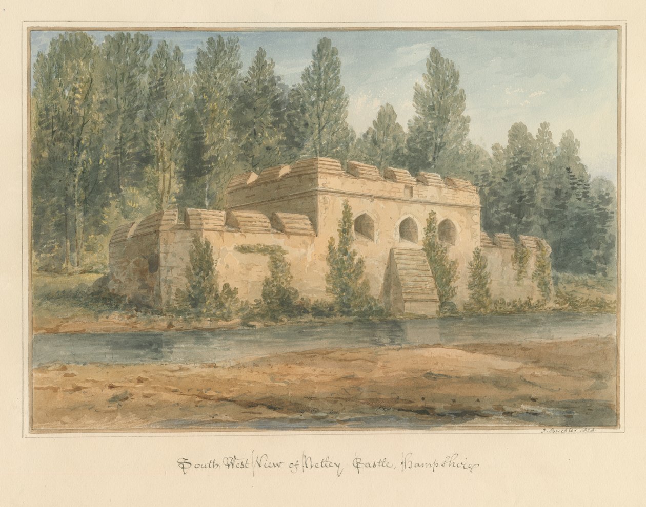 Hampshire - Netley Kalesi, 1828 by John Buckler